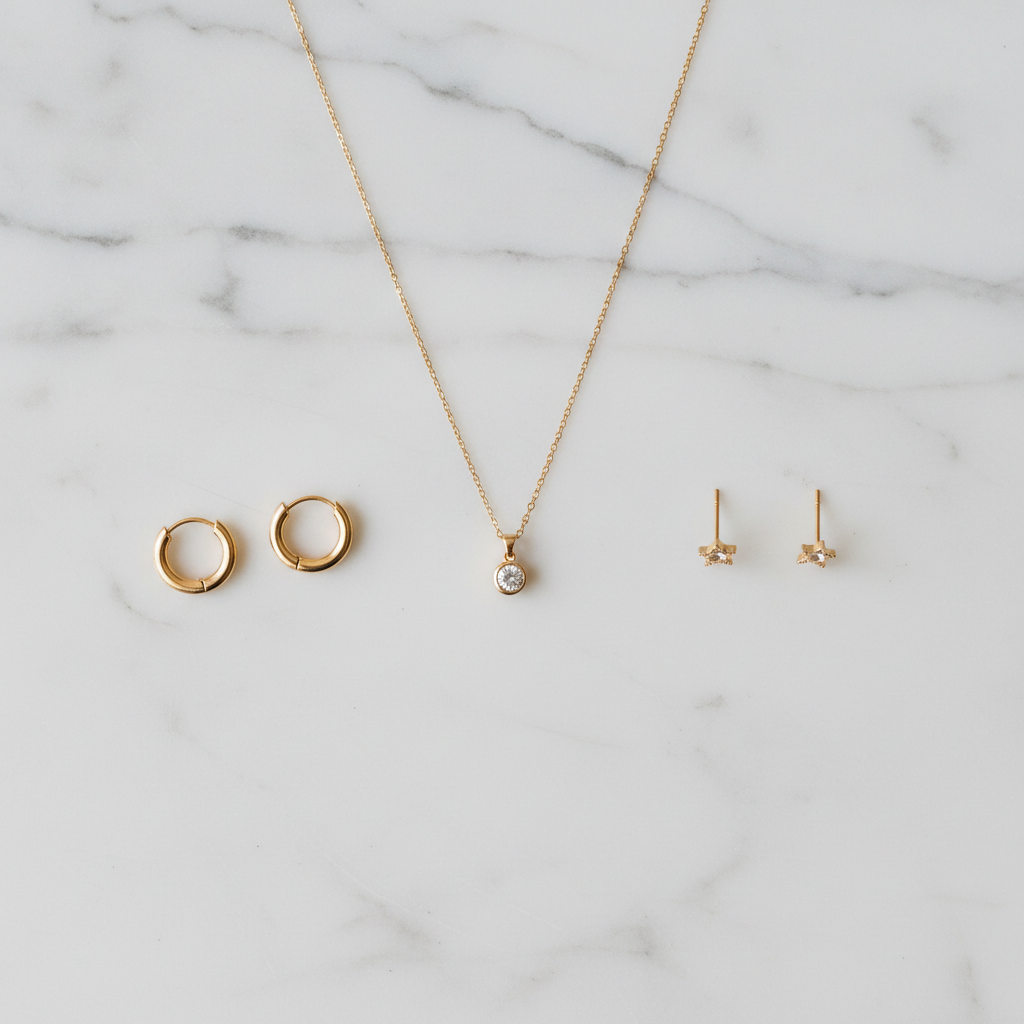 Platzhalter Goldkette Ohrringe Beyond Femcare